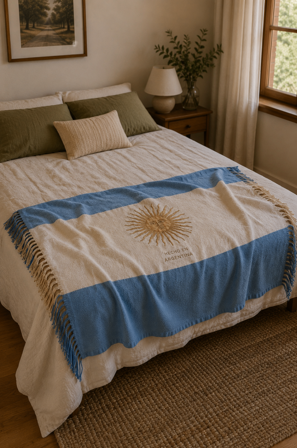 Detalle Manta Albiceleste cama